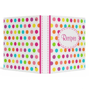 Bright Dots Recipe Binder binder