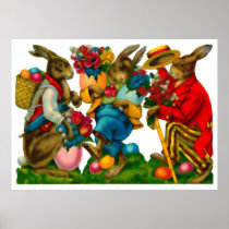 Bright Easter Bunnies Print