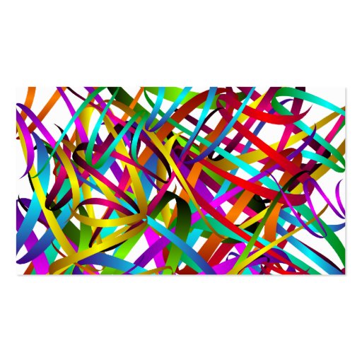 Bright Exuberant Swirly Satin Ribbons Business Cards (back side)