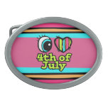 Bright Eye Heart I Love 4th of July Belt Buckles