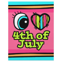 Bright Eye Heart I Love 4th of July Flyer Design