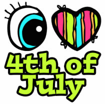 Bright Eye Heart I Love 4th of July Cut Outs