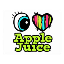 Bright Eye Heart I Love Apple Juice Postcard