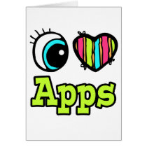 Bright Eye Heart I Love Apps Greeting Card