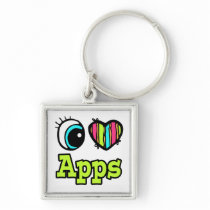 Bright Eye Heart I Love Apps Key Chain
