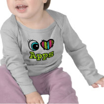 Bright Eye Heart I Love Apps Tee Shirt