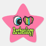 Bright Eye Heart I Love Archeology Star Sticker