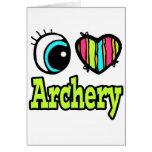 Bright Eye Heart I Love Archery Greeting Cards