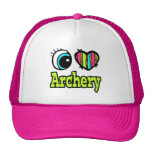 Bright Eye Heart I Love Archery Trucker Hats