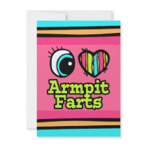 Bright Eye Heart I Love Armpit Farts Invitations