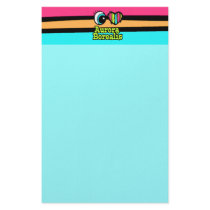 Bright Eye Heart I Love Aurora Borealis Customized Stationery
