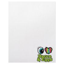 Bright Eye Heart I Love Bacon and Eggs Personalized Letterhead