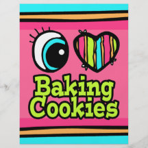 Bright Eye Heart I Love Baking Cookies Personalized Flyer