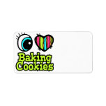 Bright Eye Heart I Love Baking Cookies Custom Address Labels