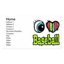 Bright Eye Heart I Love Baseball Business Card