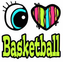 Bright Eye Heart I Love Basketball Photo Cutout