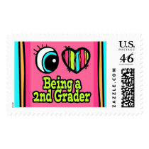 Bright Eye Heart I Love Being a 2nd Grader Postage Stamp