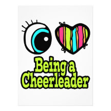 Bright Eye Heart I Love Being a Cheerleader Custom Announcements
