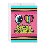 Bright Eye Heart I Love Being a Comedian Personalized Invitations