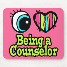 Bright Eye Heart I Love Being a Counselor Mousepads