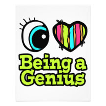 Bright Eye Heart I Love Being a Genius Custom Announcements