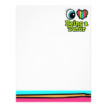 Bright Eye Heart I Love Being a Tutor Letterhead Template