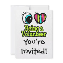 Bright Eye Heart I Love Being a Volunteer Custom Invite
