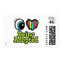 Bright Eye Heart I Love Being Adopted Stamps