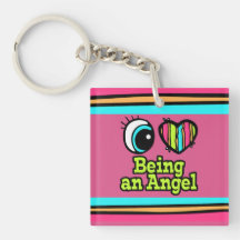 Bright Eye Heart I Love Being an Angel Acrylic Keychain