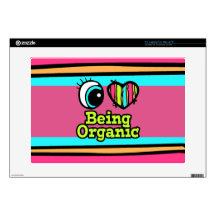 Bright Eye Heart I Love Being Organic Decal For 15" Laptop