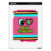 Bright Eye Heart I Love Being Organized iPad 3 Skins