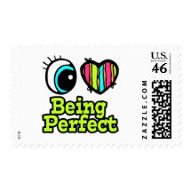 Bright Eye Heart I Love Being Perfect Postage Stamp