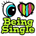 Bright Eye Heart I Love Being Single Acrylic Cut Outs