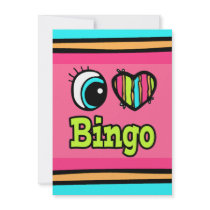 Bright Eye Heart I Love Bingo Custom Invite