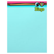 Bright Eye Heart I Love Bingo Customized Letterhead