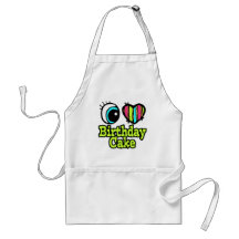 Bright Eye Heart I Love Birthday Cake Apron