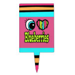 Bright Eye Heart I Love Blueberries Cake Pick
