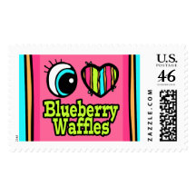 Bright Eye Heart I Love Blueberry Waffles Stamp