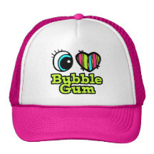 Bright Eye Heart I Love Bubble Gum Hat
