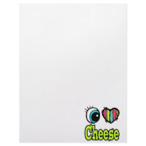 Bright Eye Heart I Love Cheese Letterhead Design
