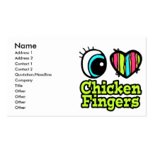 Bright Eye Heart I Love Chicken Fingers Business Card Template