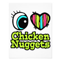 Bright Eye Heart I Love Chicken Nuggets Custom Announcements