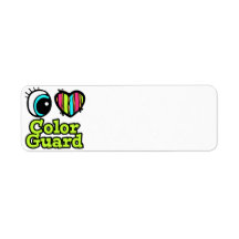 Bright Eye Heart I Love Color Guard Return Address Label