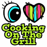 Bright Eye Heart I Love Cooking on the Grill Acrylic Cut Out