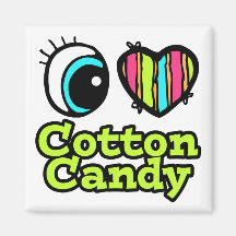 Bright Eye Heart I Love Cotton Candy Refrigerator Magnet