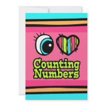 Bright Eye Heart I Love Counting Numbers Personalized Invitations