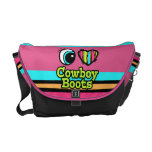 Bright Eye Heart I Love Cowboy Boots Courier Bags