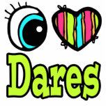 Bright Eye Heart I Love Dares Photo Cutouts
