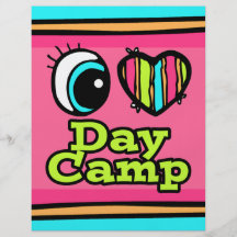 Bright Eye Heart I Love Day Camp Personalized Flyer
