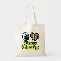 Bright Eye Heart I Love Day Camp Tote Bag